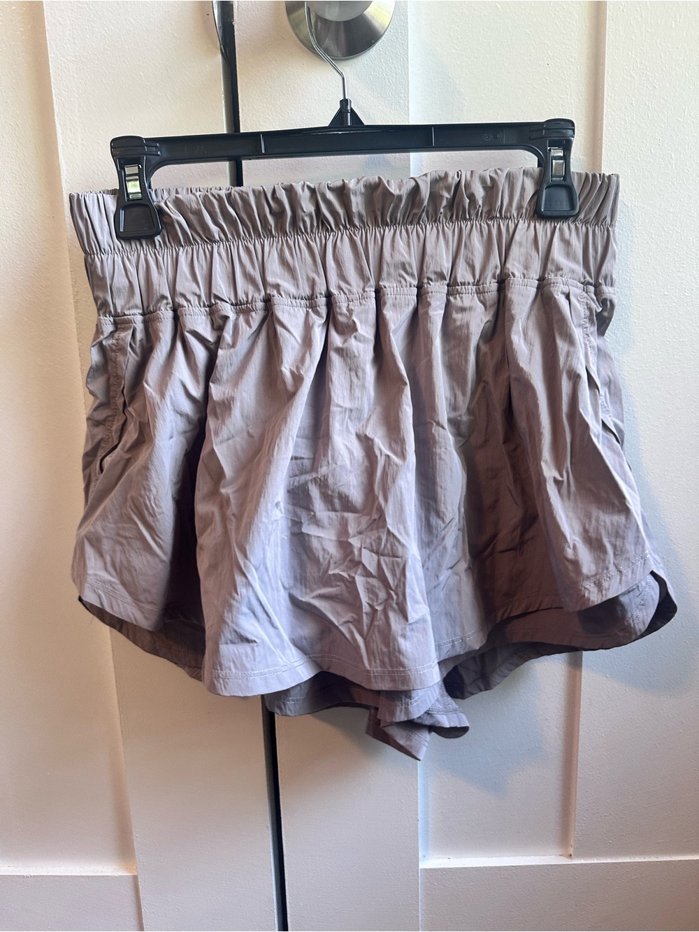 Yogalicious Light Grey Layered Athletic Shorts